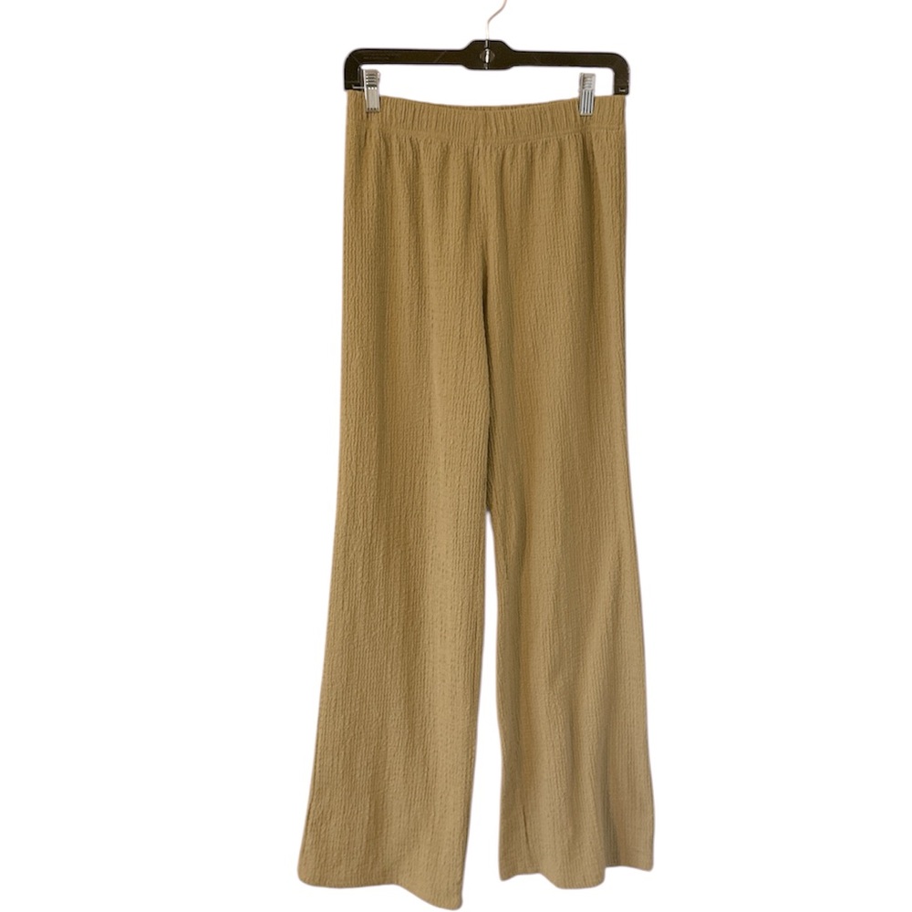 Miou Muse Women’s Textured Mustard color pull on Pants size Large New no tag
